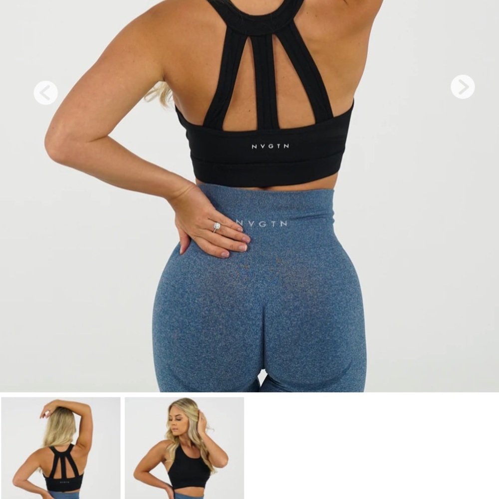 Black trio sports bra